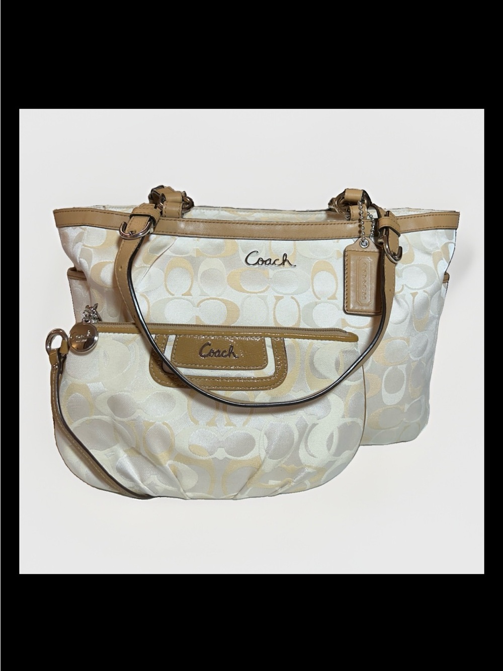 Coach Gallery Signature East-West Tote/ Wallet Set, 2011-Cream/Tan Style: #17676